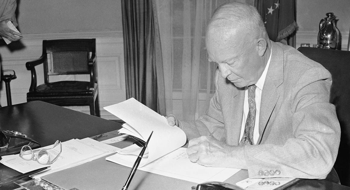 President Eisenhower in the Oval Office, 1954